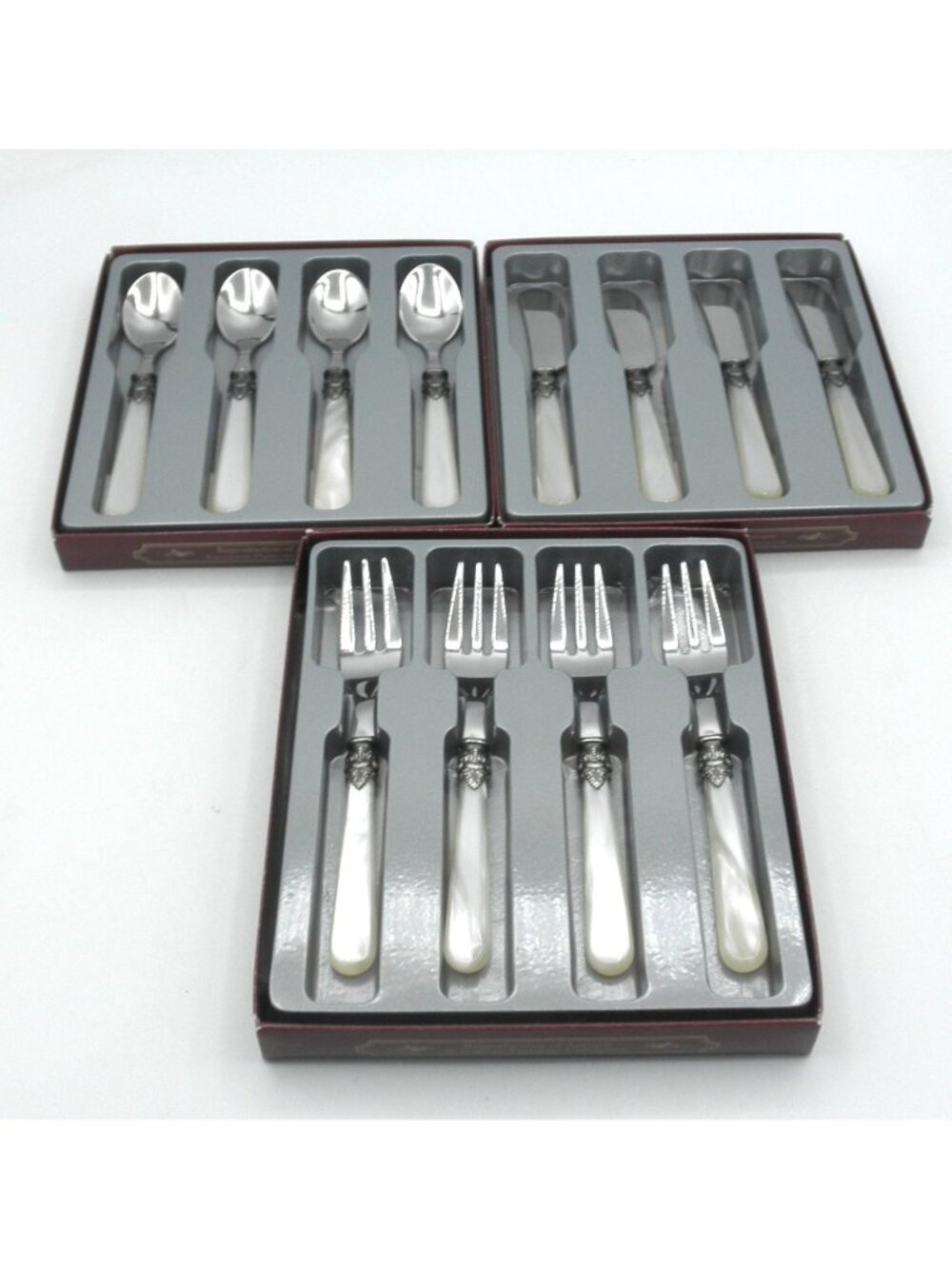 EME Italy 18/10 Napoleon Flatware 12Pc Cocktail Set MOP Handle Silverware 🥄